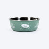 HUFT Ferns & Fur Printed Steel Bowl For Dog - Sage Green - Heads Up For Tails