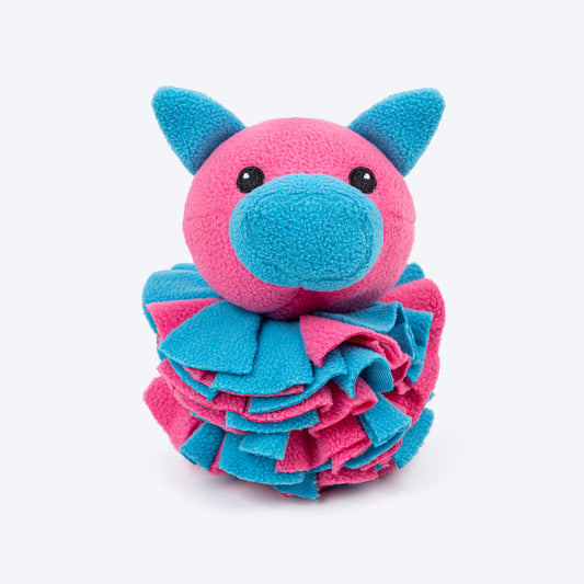 TLC Snuffle Pig Squeaky Plush Toy For Dog - Pink & Blue - Heads Up For Tails