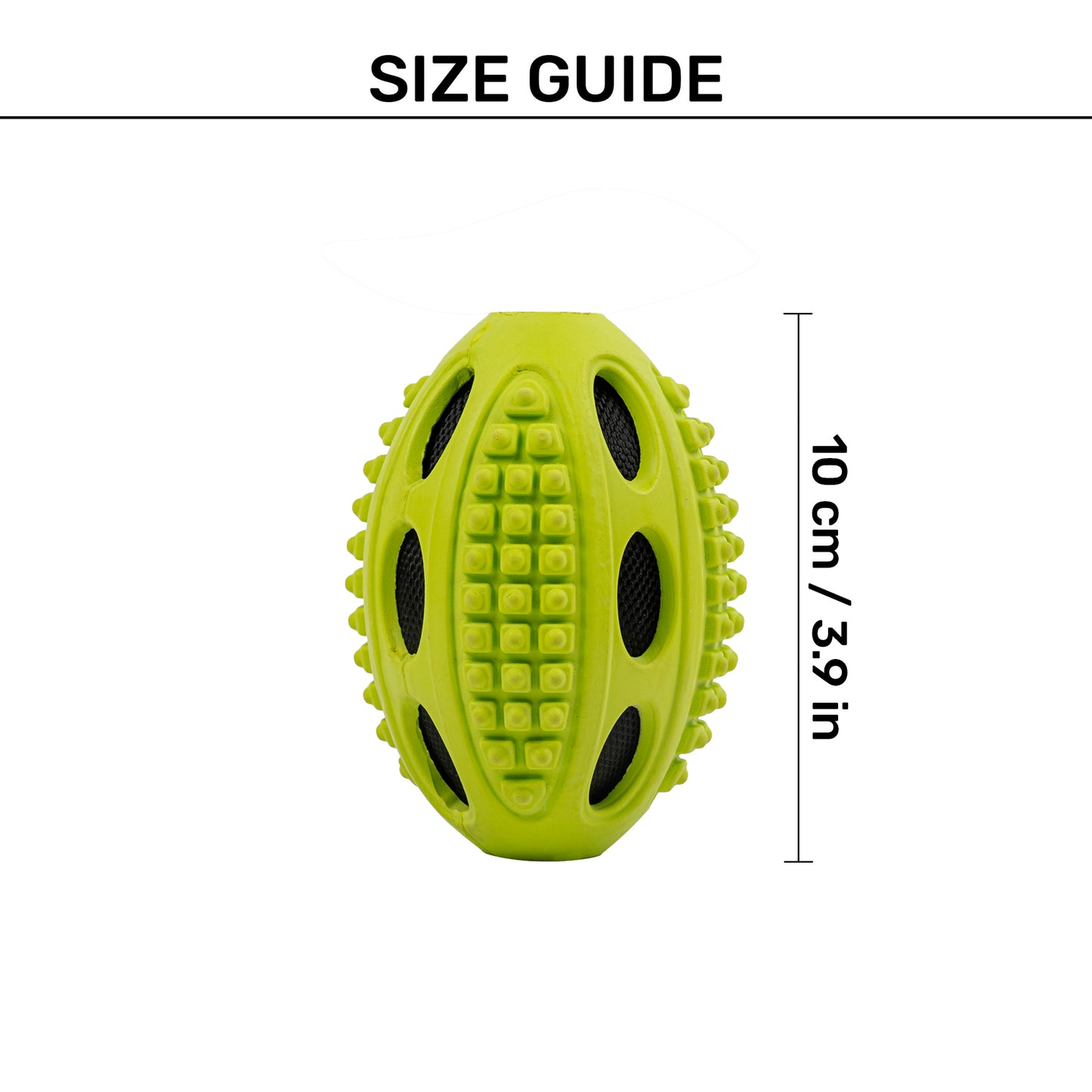 HUFT Crinkly Rugby Ball Chew Toy For Dog - Green - Heads Up For Tails