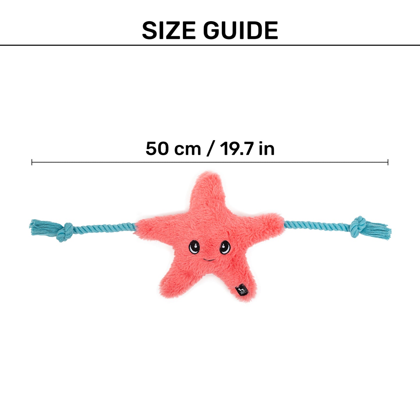 HUFT Sandy The Starfish Squeaky Plush Toy For Dog - Pink - Heads Up For Tails