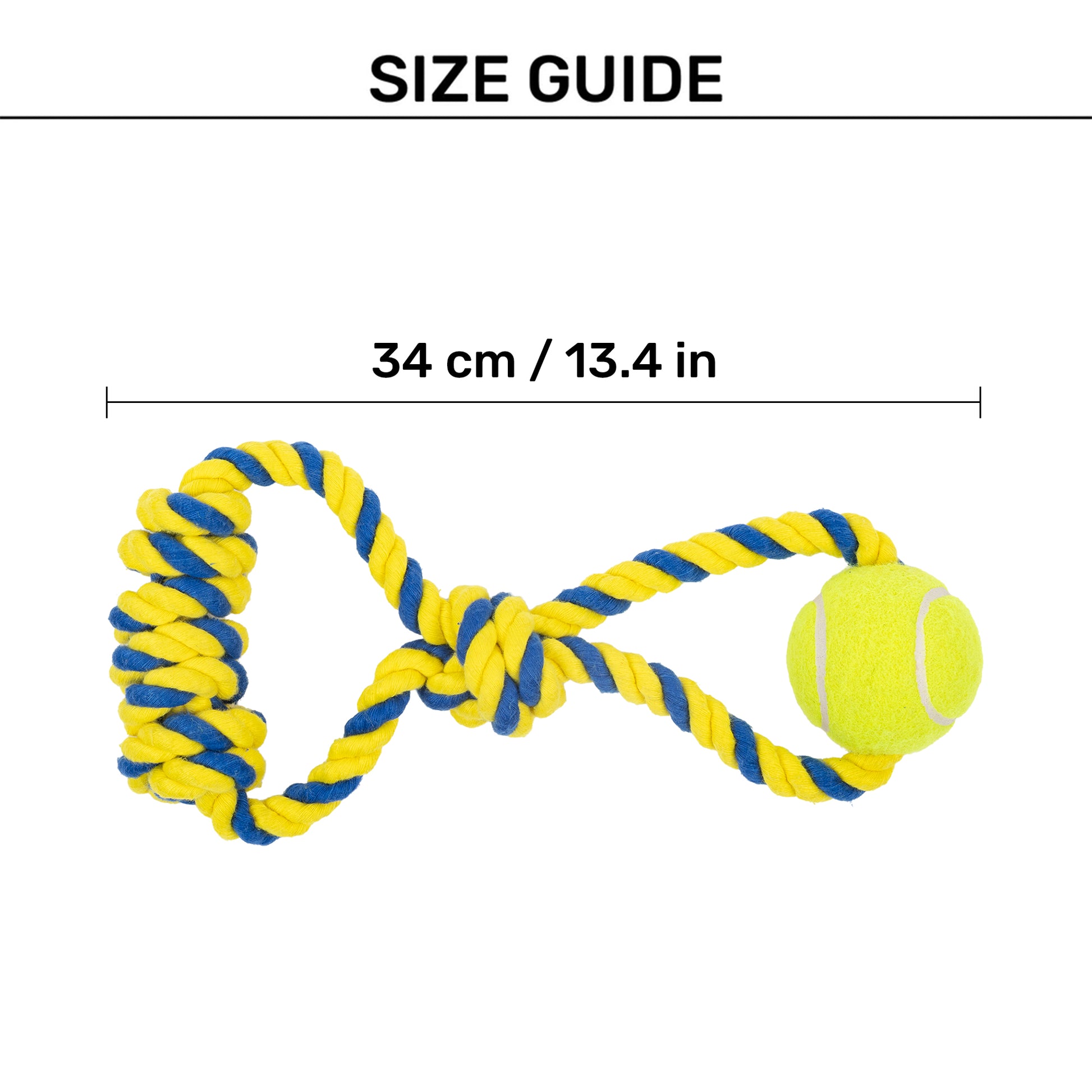 TLC Rope Ranger Rope Toy For Dog - Yellow & Blue - Heads Up For Tails