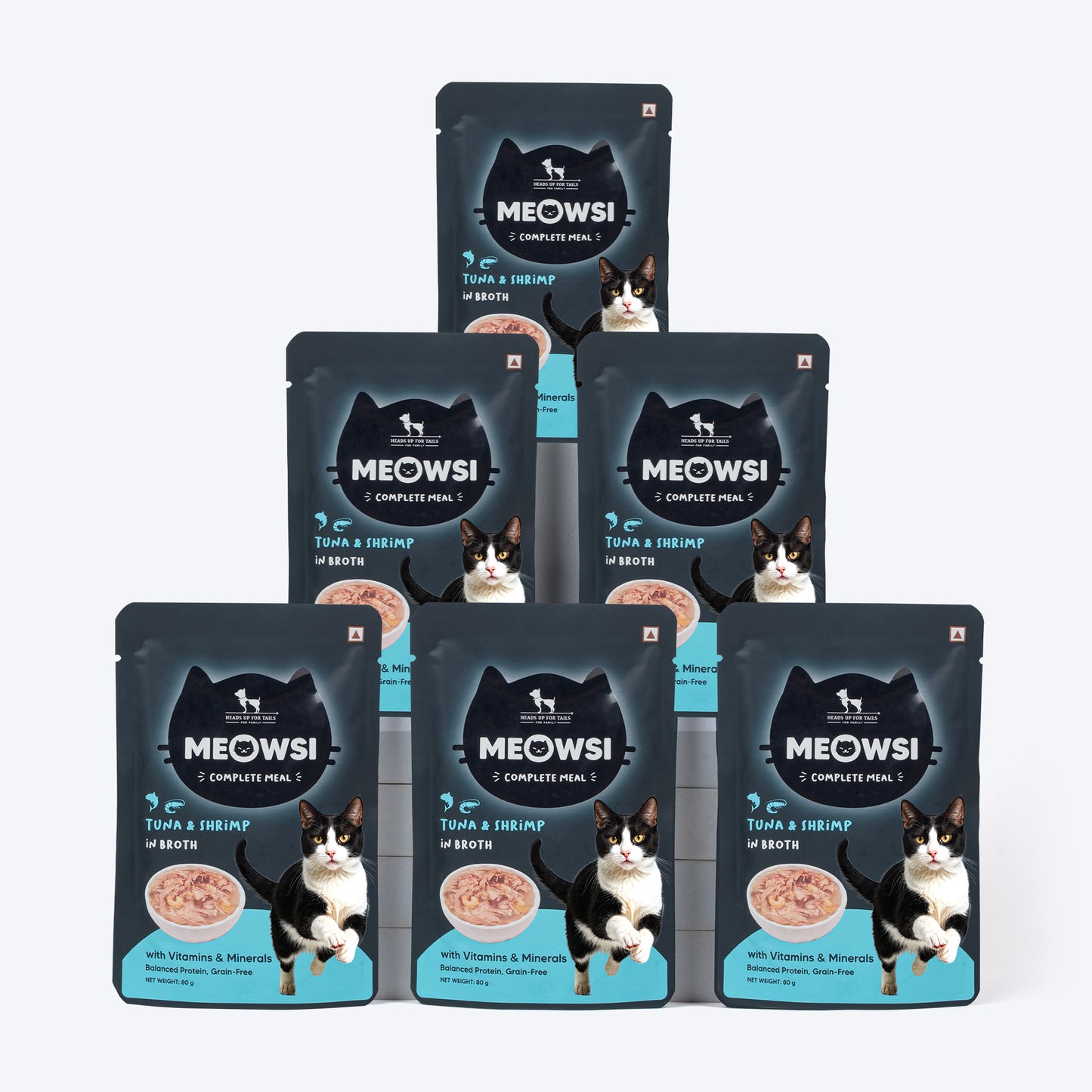 Meowsi by HUFT Tuna & Shrimp in Broth Cat Wet Food - 80 gm - Heads Up For Tails