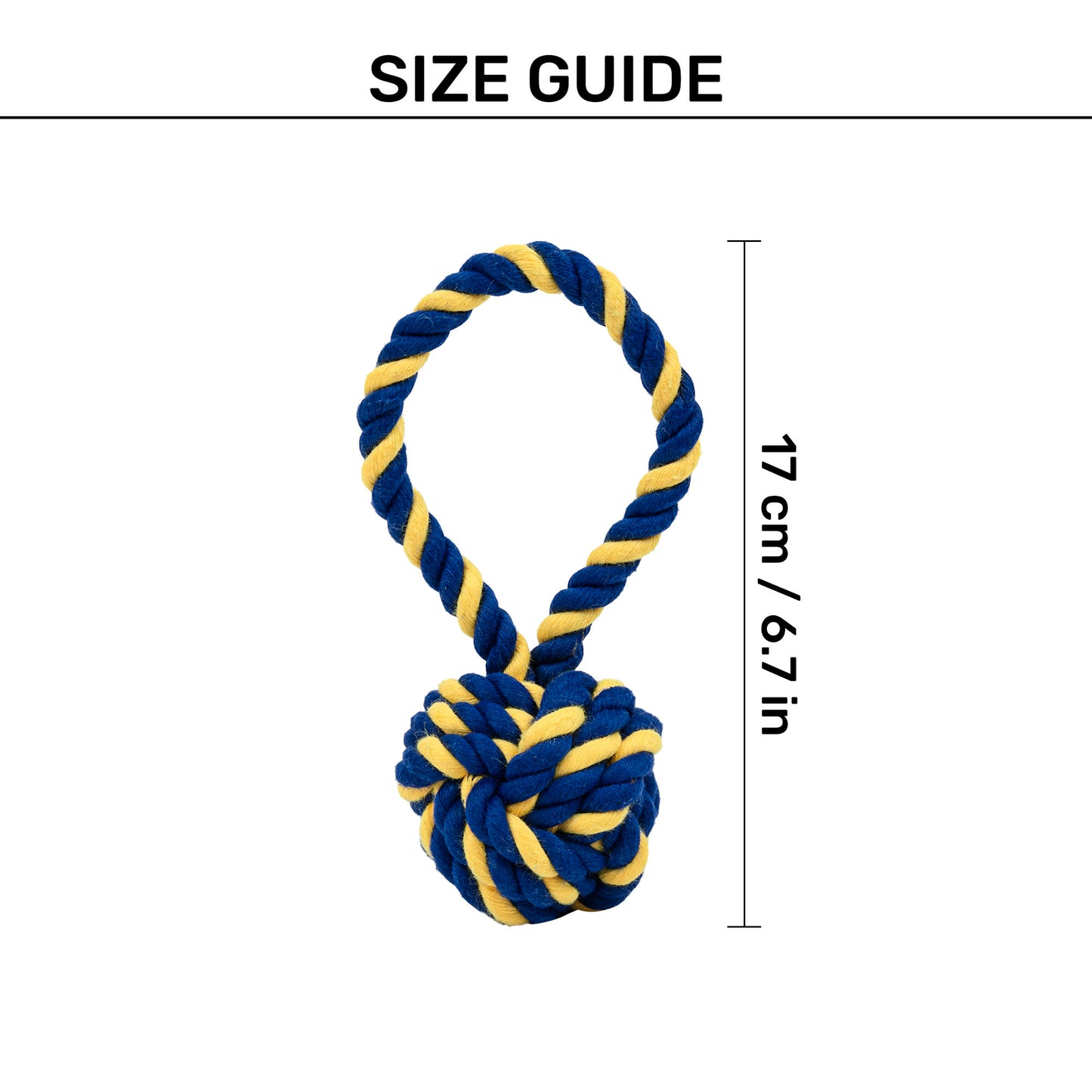 TLC Swinger Rope Toy For Puppies & Small Dog - Yellow & Blue - Heads Up For Tails