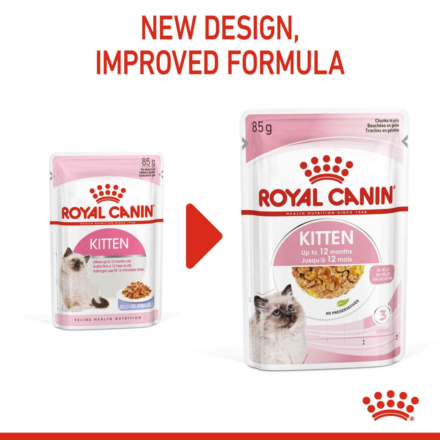 Royal Canin Kitten Jelly Wet Cat Food - 85 g packs - Heads Up For Tails