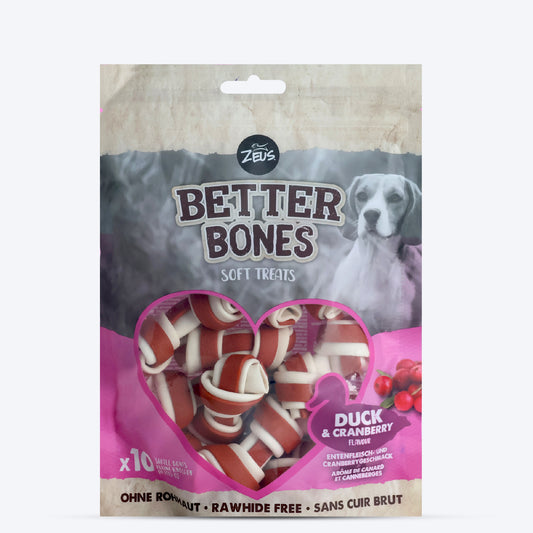 Zeus Better Bones Duck & Cranberry Soft Treat For Dogs - 219 gm (10 pcs) - Heads Up For Tails