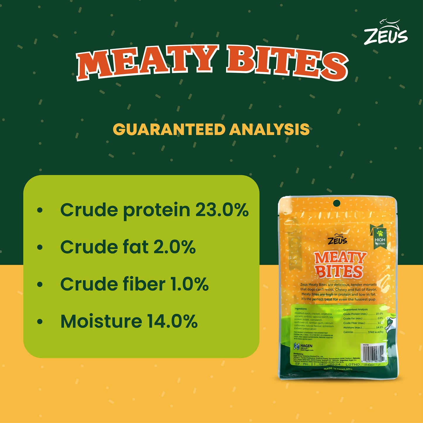 Zeus Meaty Bites Chicken With Twisted Stick Dog Treats - 60 gm - Heads Up For Tails