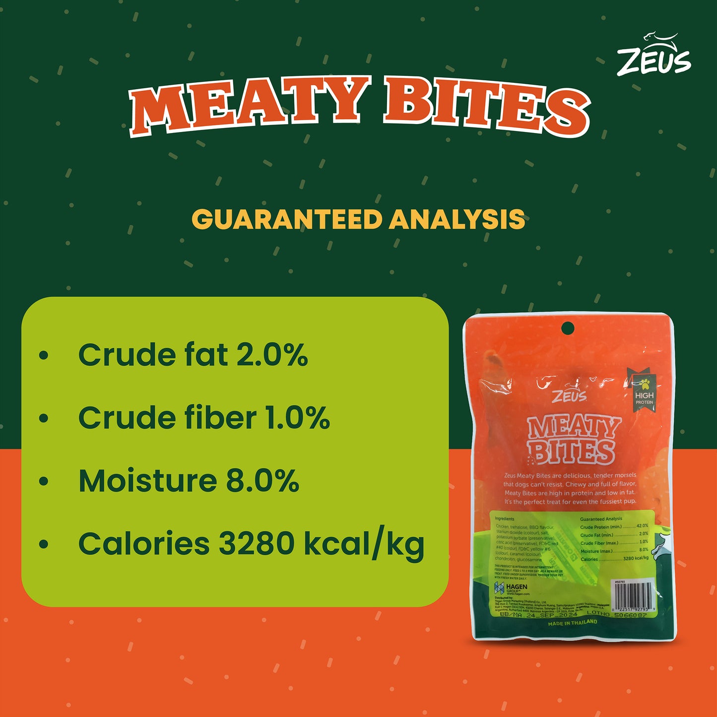 Zeus Meaty Bites Chicken Bacon Strip Dog Treats - 60 gm - Heads Up For Tails