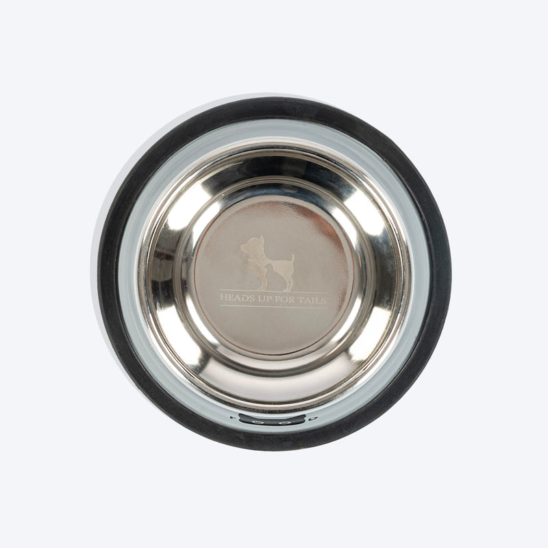 HUFT Eyes On Prize Printed Steel Bowl For Cat - Grey - Heads Up For Tails