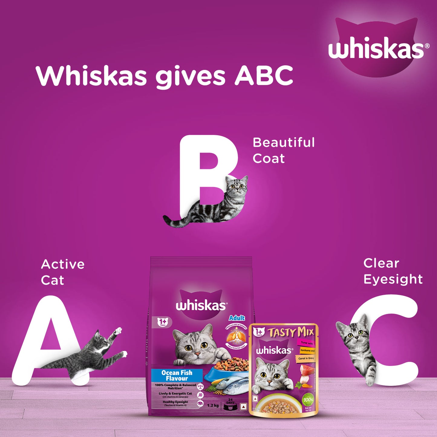 Whiskas Chicken With Tuna & Carrot Wet Food For Adult Cat - (28x70 gm)