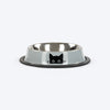 HUFT Eyes On Prize Printed Steel Bowl For Cat - Grey - Heads Up For Tails