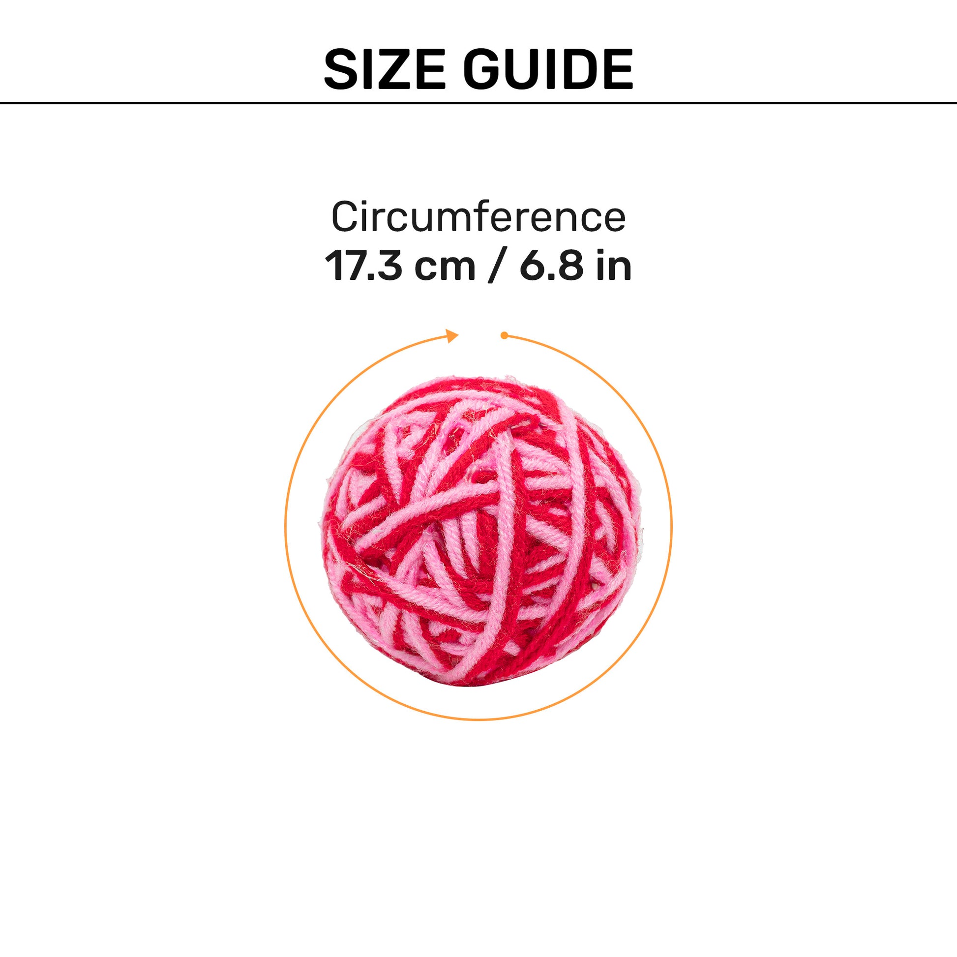 TLC Knotty Rattle Ball Interactive Toy For Cat - Red & Pink - Heads Up For Tails
