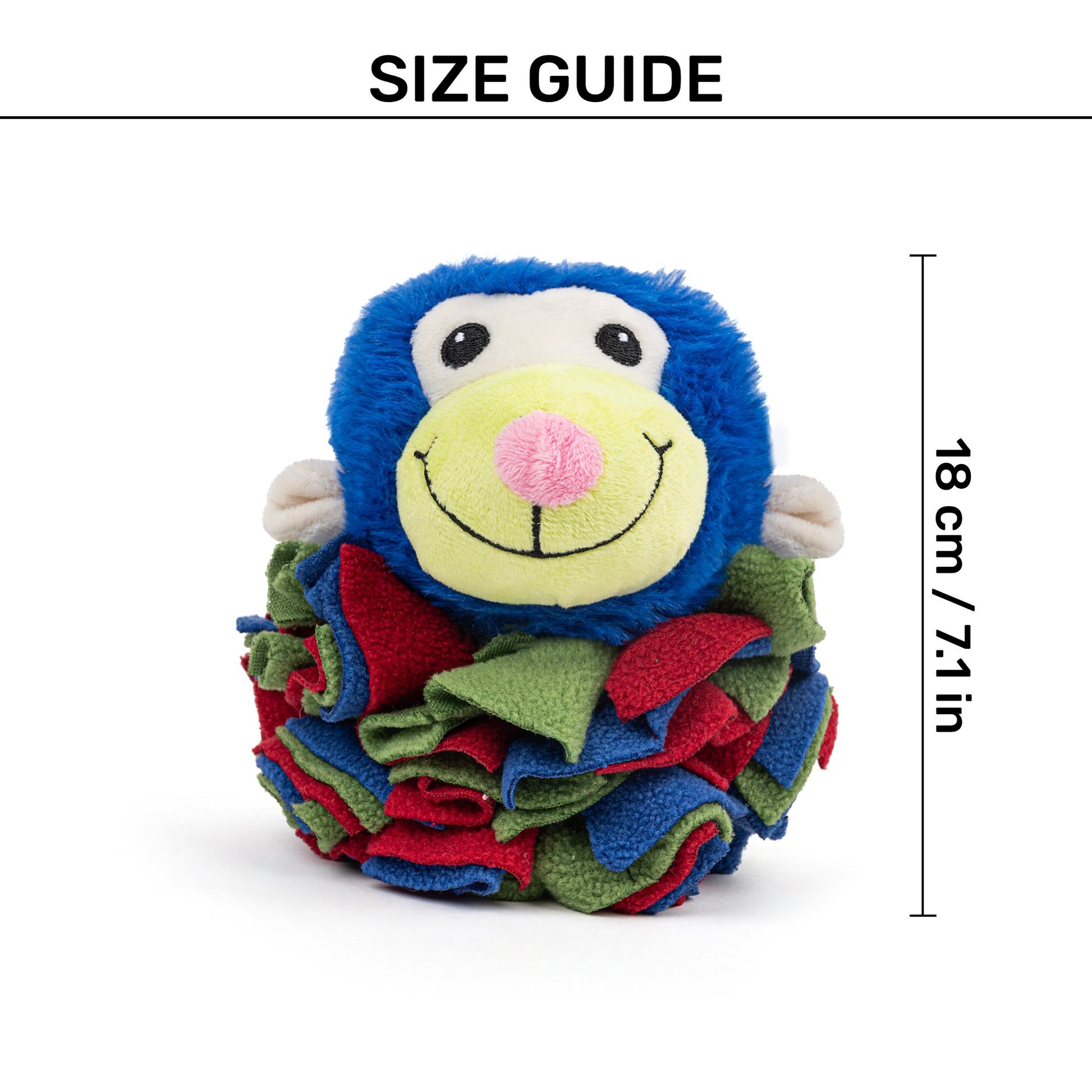 TLC Snuffle Monkey Squeaky Plush Toy For Dog - Multicolor - Heads Up For Tails