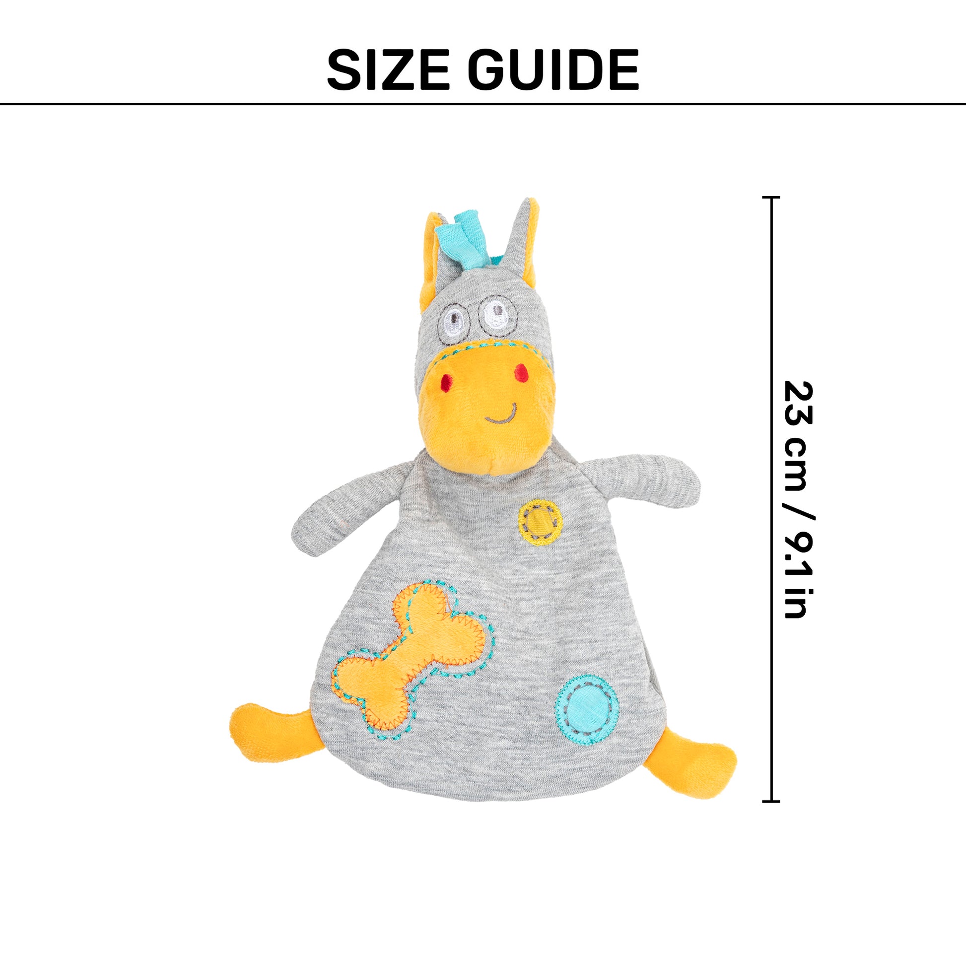 HUFT Big Belly Squeaky Plush Toy for Puppies & Small Dogs - Grey - Heads Up For Tails