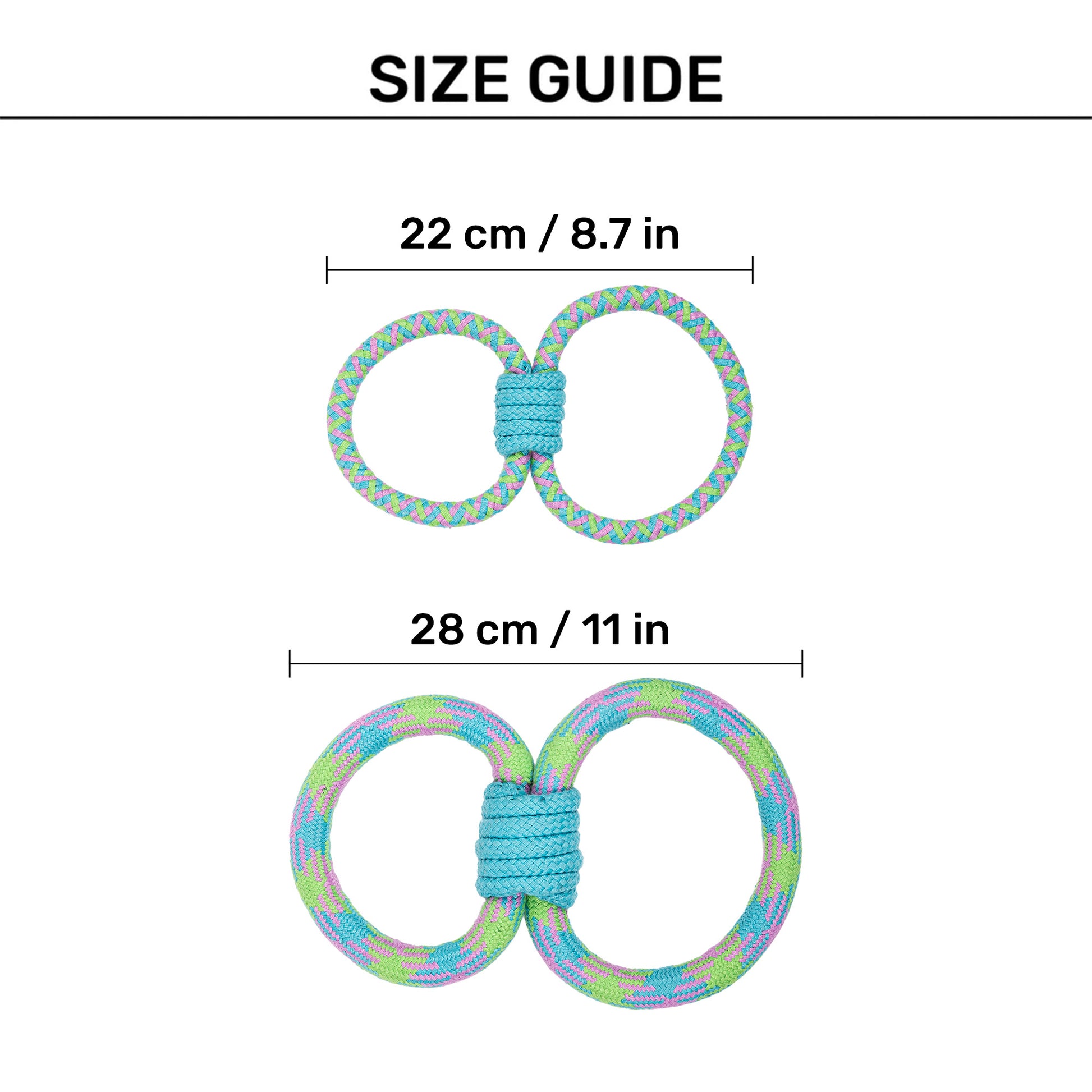 Dash Dog Double Tugger Rope Toy For Dog - Multicolor - Heads Up For Tails