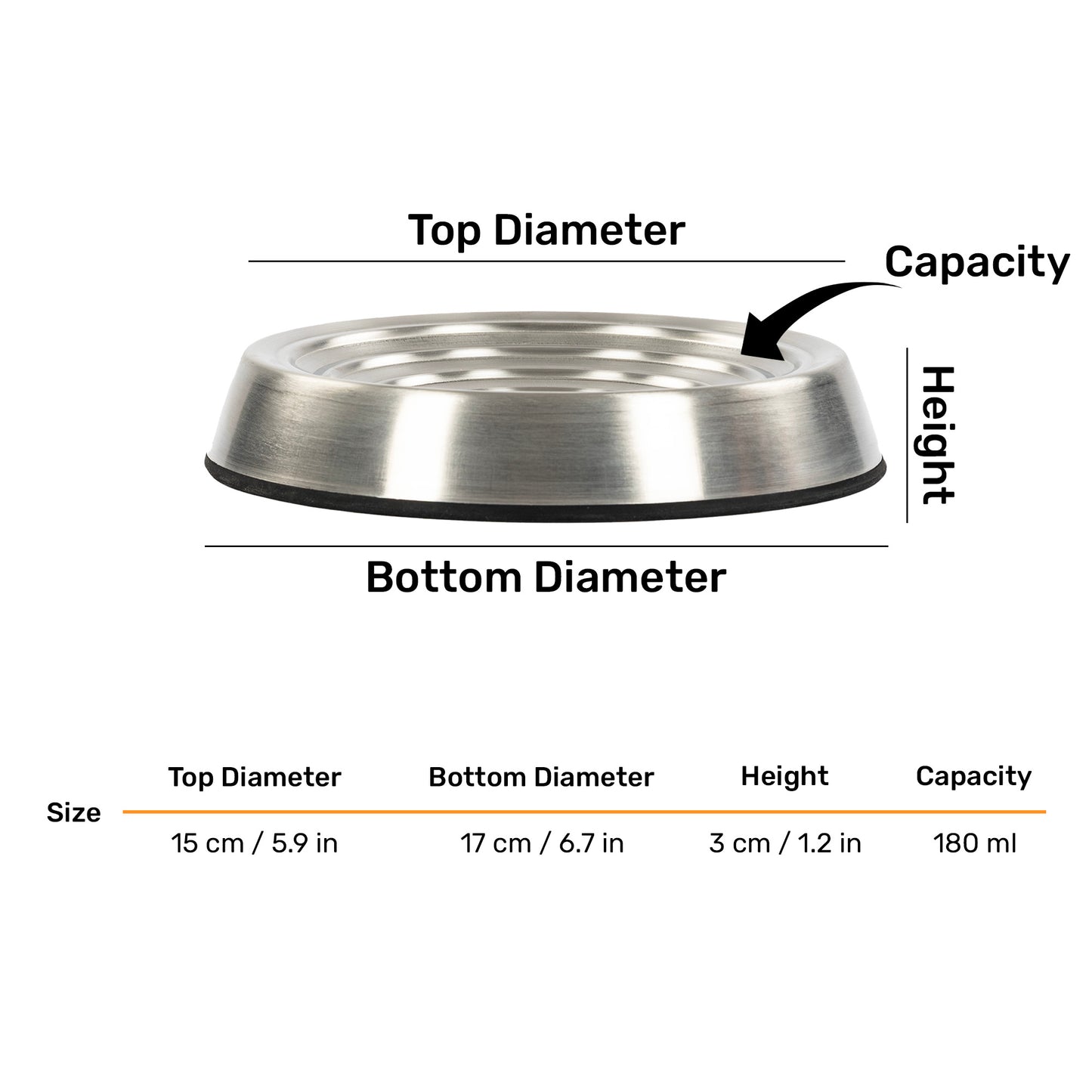 HUFT Whiskerlicks Classic Steel Bowl For Cat