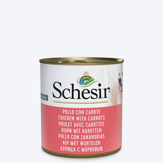 Schesir 46% Chicken with Carrot Canned Wet Dog Food - 285 g - Heads Up For Tails