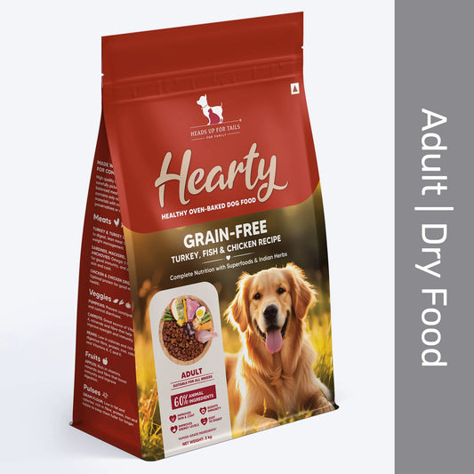 Hearty Grain-Free Turkey Fish & Chicken Adult Dog Dry Food