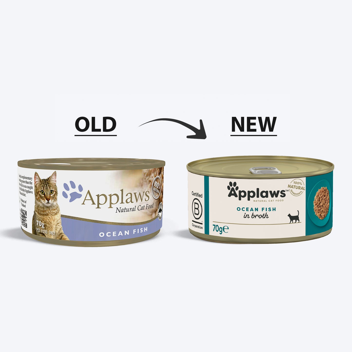 Applaws Ocean Fish Natural Wet Cat Food - 70 g - Heads Up For Tails