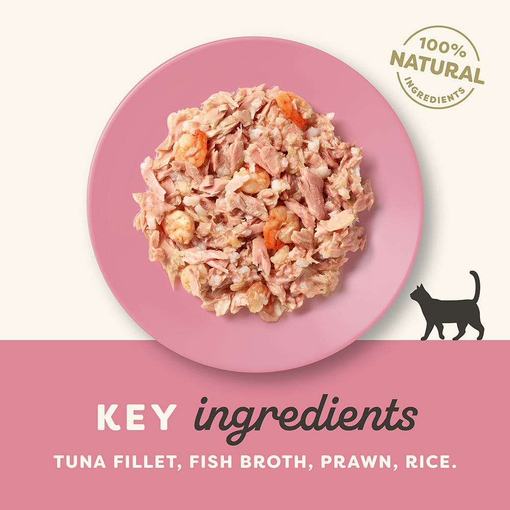 Applaws Natural 75% Tuna Fillet and 23% Prawn Wet Cat Food - 70 g - Heads Up For Tails
