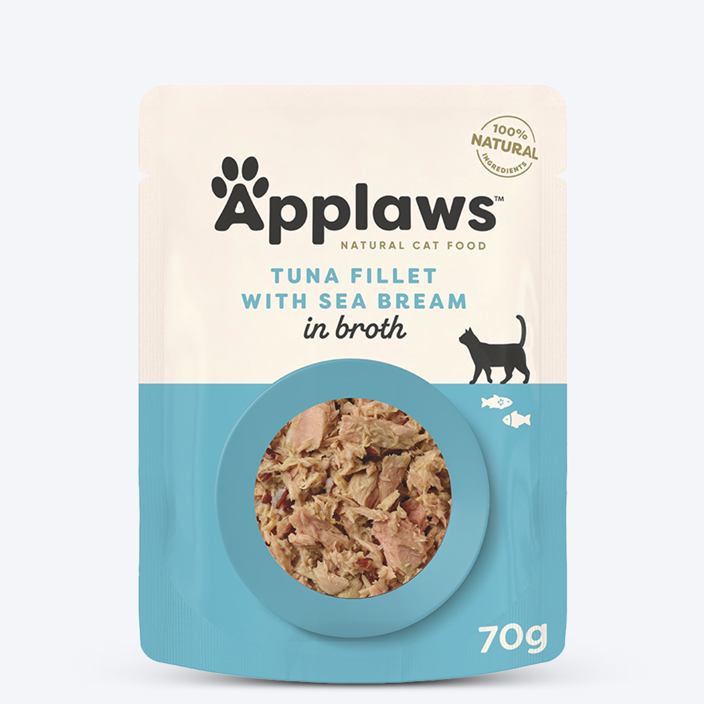 Applaws Natural Tuna Fillet With Sea Bream Adult Cat Wet Food - 70 gm - Heads Up For Tails