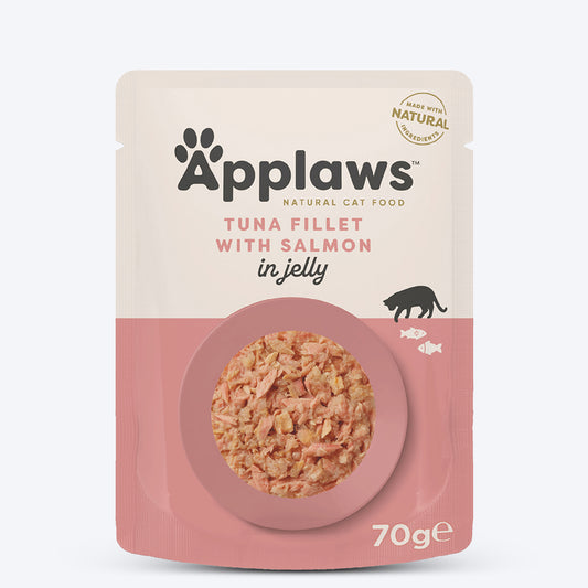 Applaws Natural Cat 55% Tuna with 7% Salmon in Jelly Wet Cat Food - 70 g - Heads Up For Tails