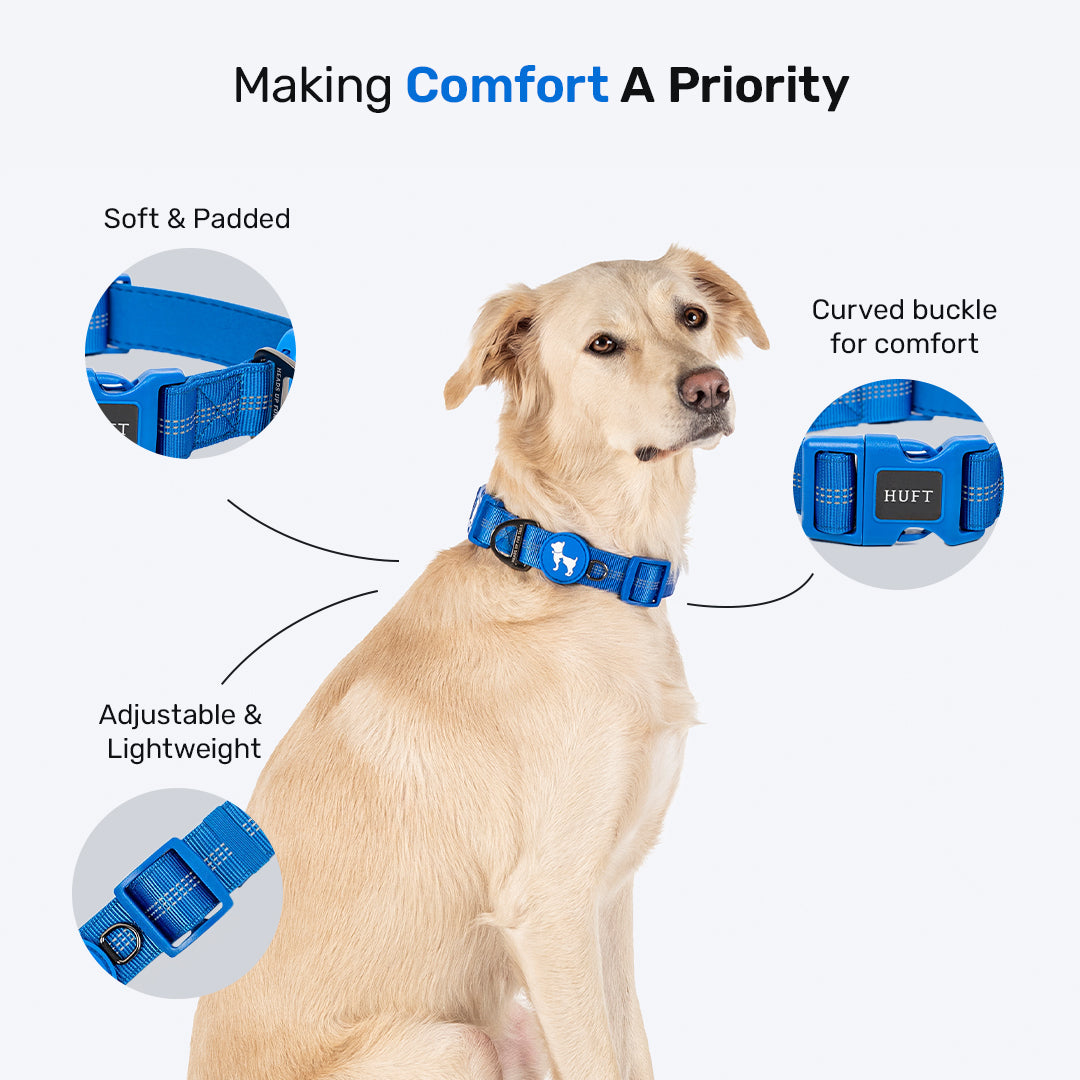 HUFT Comfort Plus Collar For Dog - Blue - Heads Up For Tails