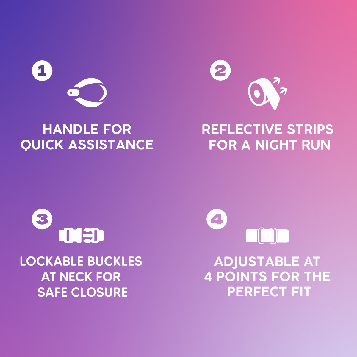 Dash Dog Zoom Walk Along Harness - Violet & Red - Heads Up For Tails