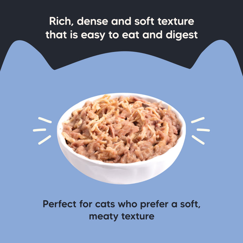 Meowsi by HUFT Tuna & Chicken Pâté Cat Wet Food, 80 gm, grain-free, with vitamins and minerals for balanced nutrition.