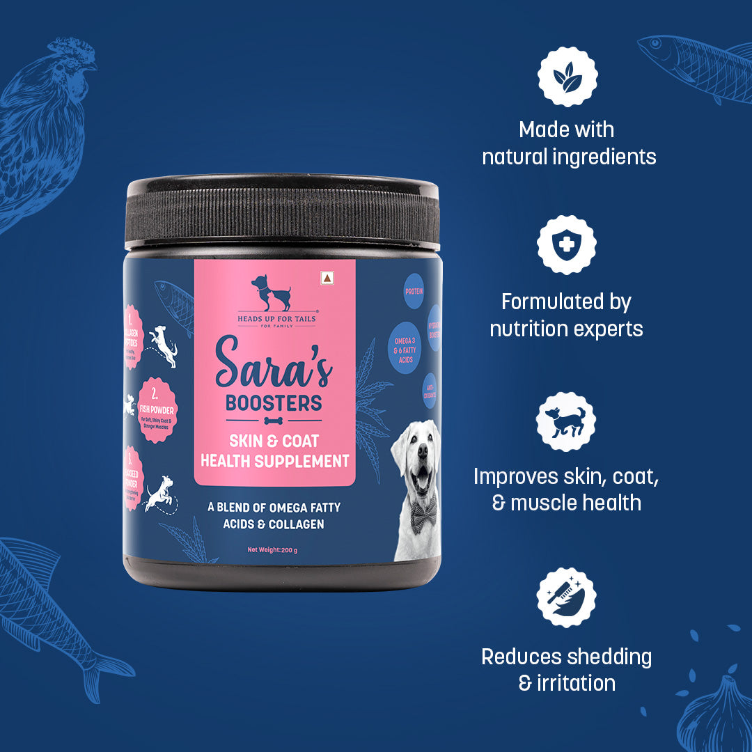 Sars's Boosters Skin & Coat Health Supplement For Dogs - 200 gm - Heads Up For Tails