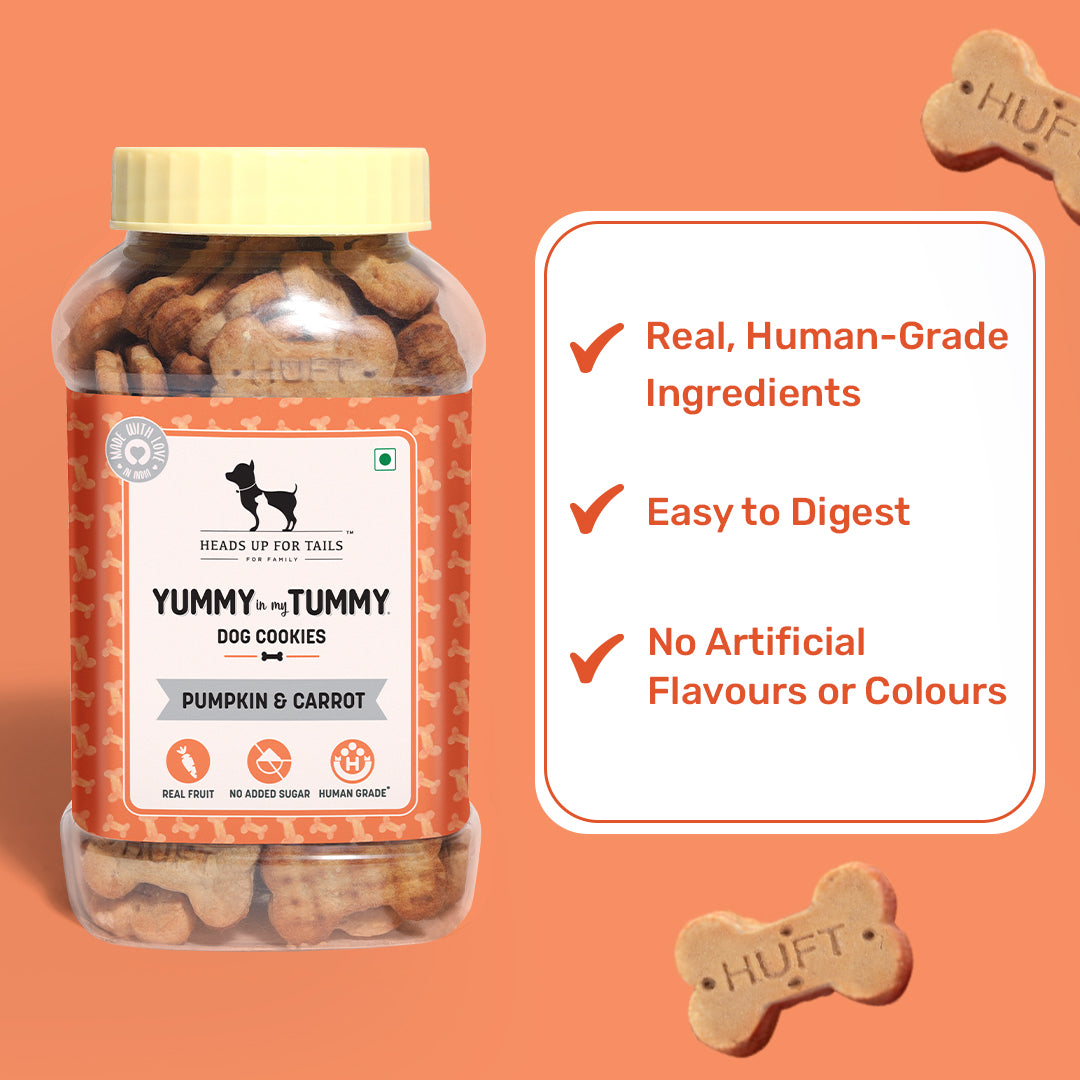 HUFT YIMT Pumpkin & Carrots Vegetarian Dog Biscuits - Heads Up For Tails