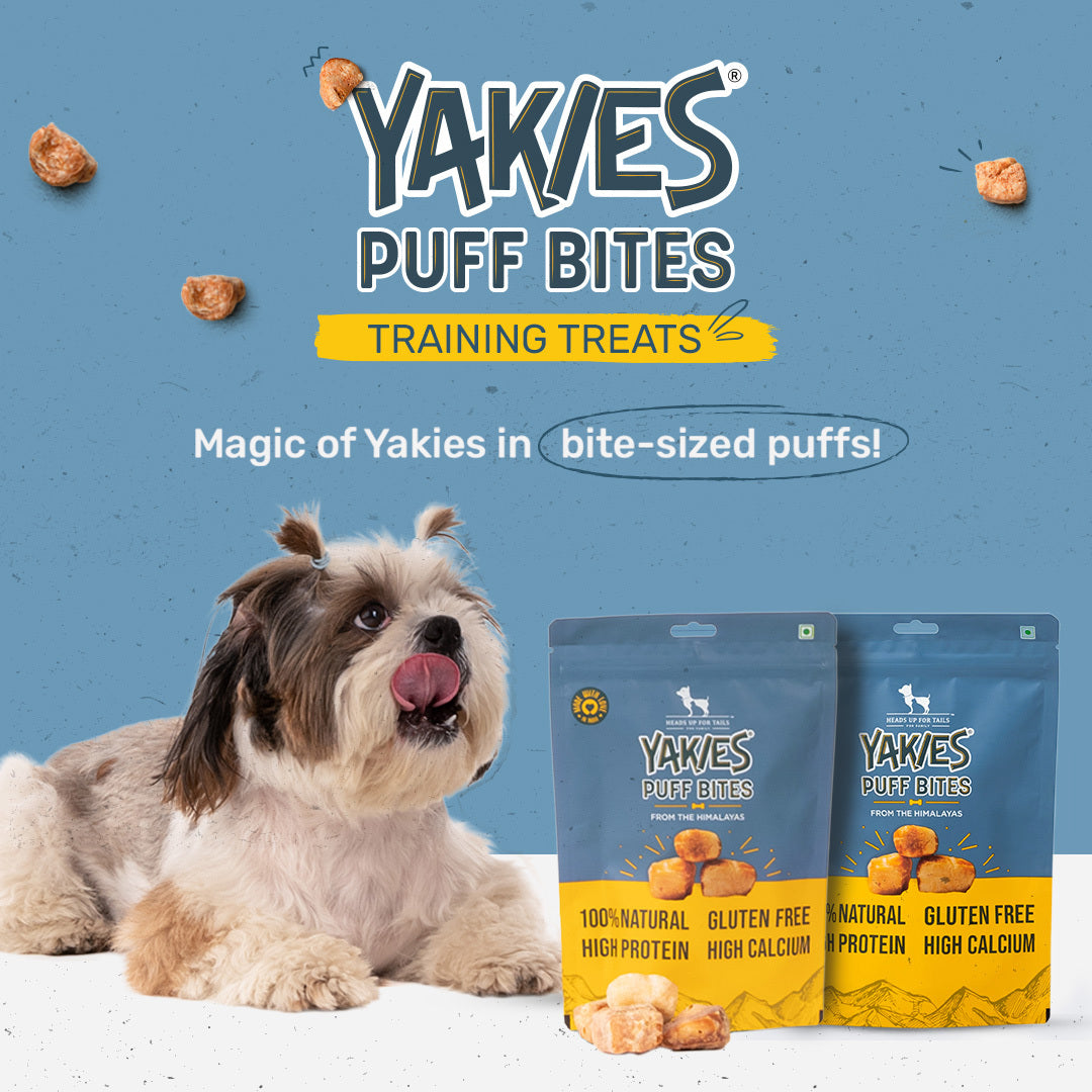 HUFT Yakies Puff Bites 100% Natural Gluten Free Dog Treats - 70 gm - Heads Up For Tails