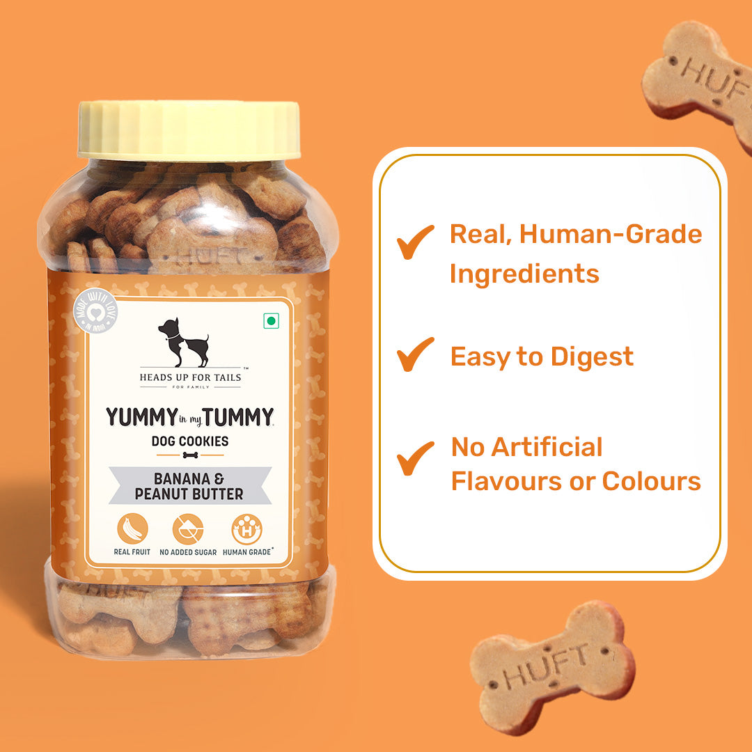 HUFT YIMT Banana & Peanut Butter Dog Biscuits - Heads Up For Tails