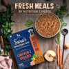 Sara's Wholesome Grain-Free Chicken & Veggies Dog Food, 300 gm, made with 60% meat and 40% fruits and veggies.
