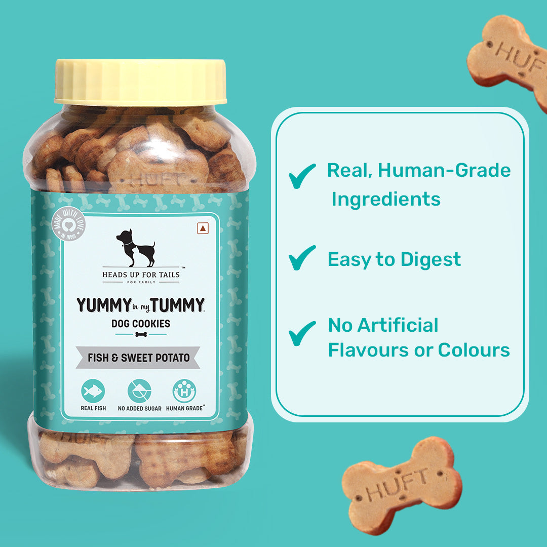 HUFT YIMT Fish & Sweet Potato Dog Biscuits - Heads Up For Tails