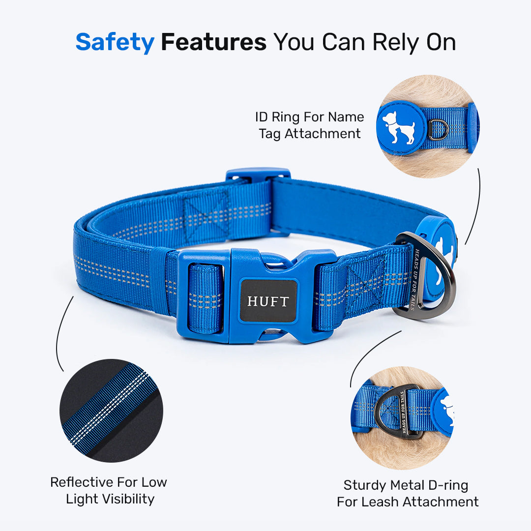 HUFT Comfort Plus Collar For Dog - Blue - Heads Up For Tails