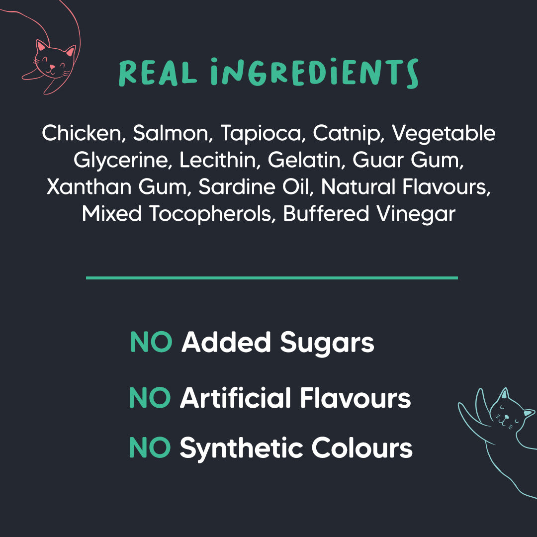 Meowsi by HUFT Catnip with Salmon & Chicken Soft Cat Treats - 50 gm - Heads Up For Tails