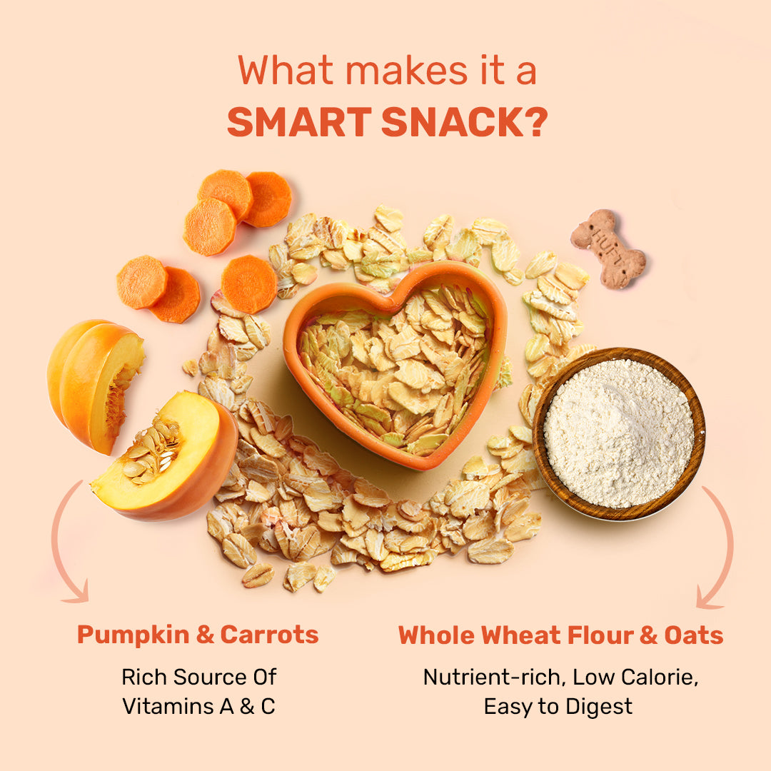 HUFT YIMT Pumpkin & Carrots Vegetarian Dog Biscuits - Heads Up For Tails