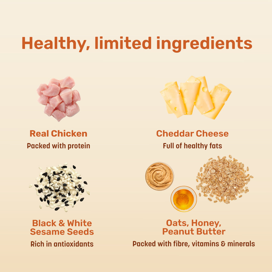 HUFT Bagel Bites Made With Real Chicken & Cheese Treat For Dog - 140 gm - Heads Up For Tails