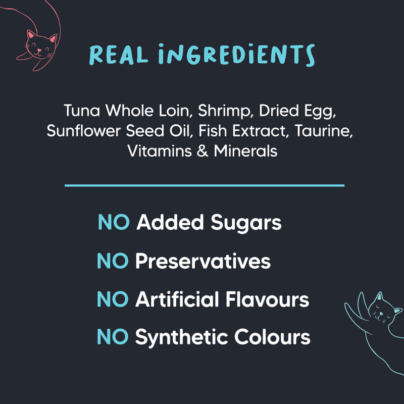 Meowsi by HUFT Tuna & Shrimp in Broth Cat Wet Food, 80 gm, complete meal with vitamins and minerals, grain-free.