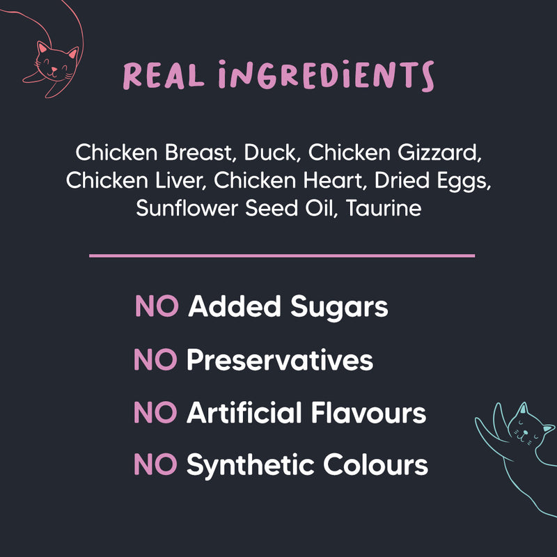 Meowsi by HUFT Chicken Breast with Duck pâté canned cat food, 80 gm, enriched with vitamins and minerals. Grain-free.