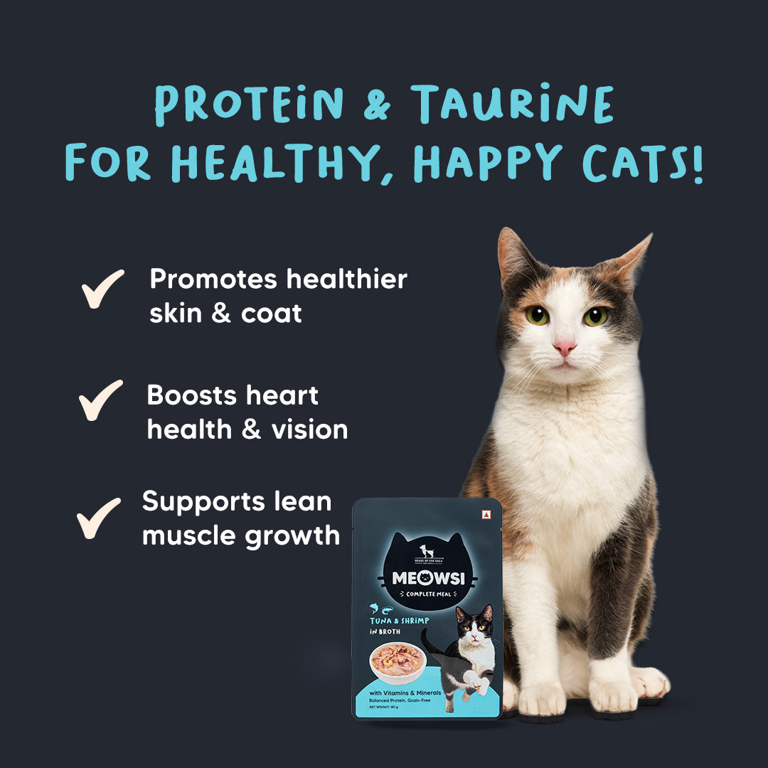 Meowsi by HUFT Tuna & Shrimp in Broth Cat Wet Food - 80 gm - Heads Up For Tails