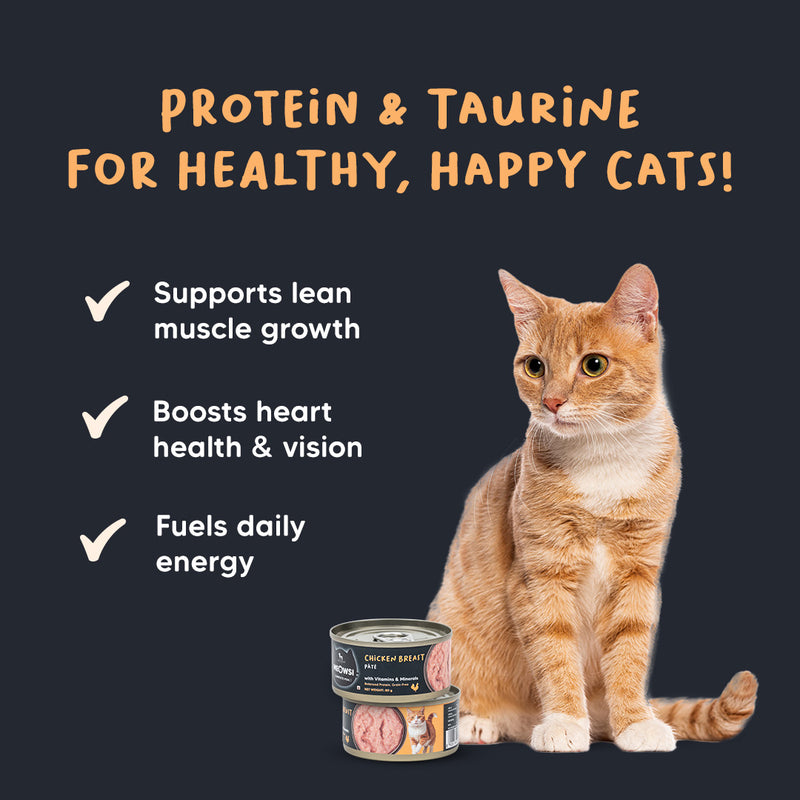 Meowsi by HUFT Chicken Breast pâté Canned Cat Wet Food, 80 gm, with vitamins and minerals, grain-free formula.