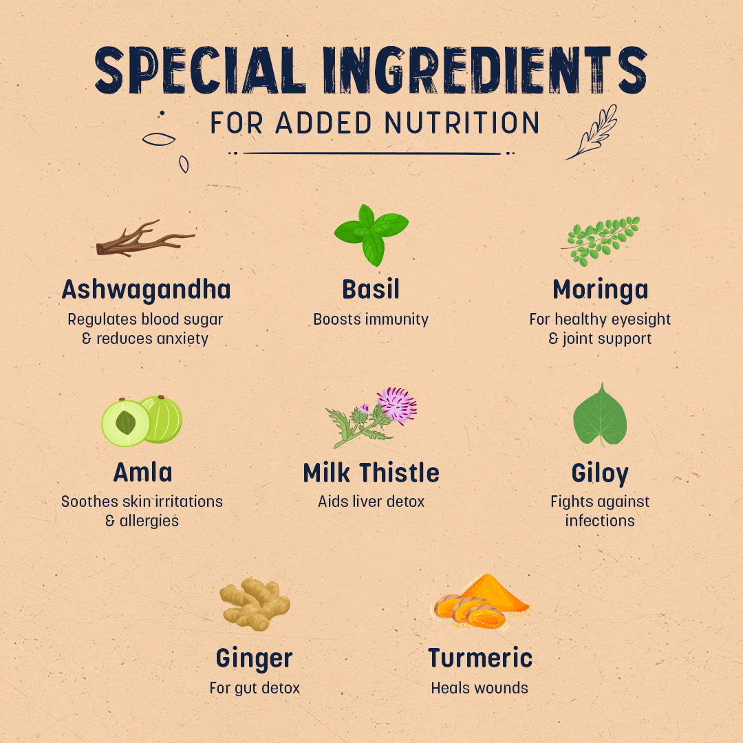 HUFT Wholesome Chicken, Brown Rice Food & Pumpkin Flavour Treats Combo For Dog - Heads Up For Tails