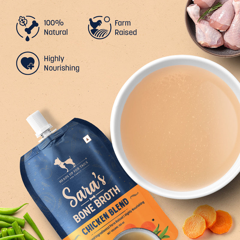 HUFT Sara's Chicken Blend Bone Broth For Dogs - 150 ml - Heads Up For Tails