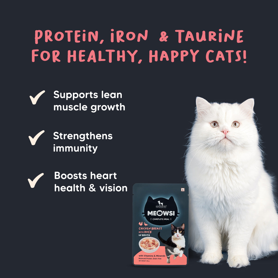 Meowsi by HUFT Chicken Breast With Duck In Broth Cat Wet Food - 80 gm - Heads Up For Tails
