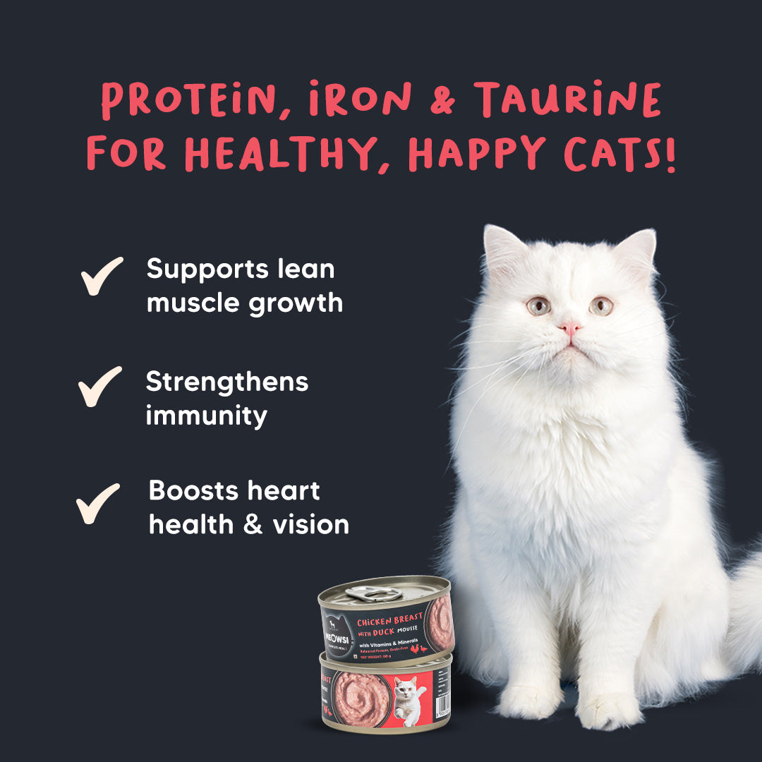 Meowsi by HUFT Chicken Breast With Duck Mousse Canned Cat Wet Food - 80 gm - Heads Up For Tails