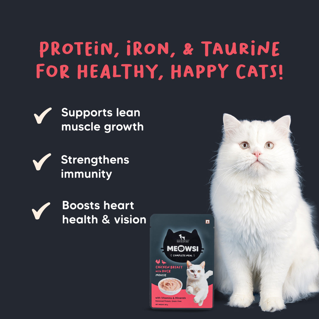Meowsi by HUFT Chicken Breast With Duck Mousse Cat Wet Food - 80 gm - Heads Up For Tails