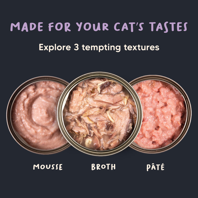 Meowsi by HUFT Tuna & Chicken in Broth Canned Cat Wet Food, 80 gm, with vitamins and minerals, grain-free.