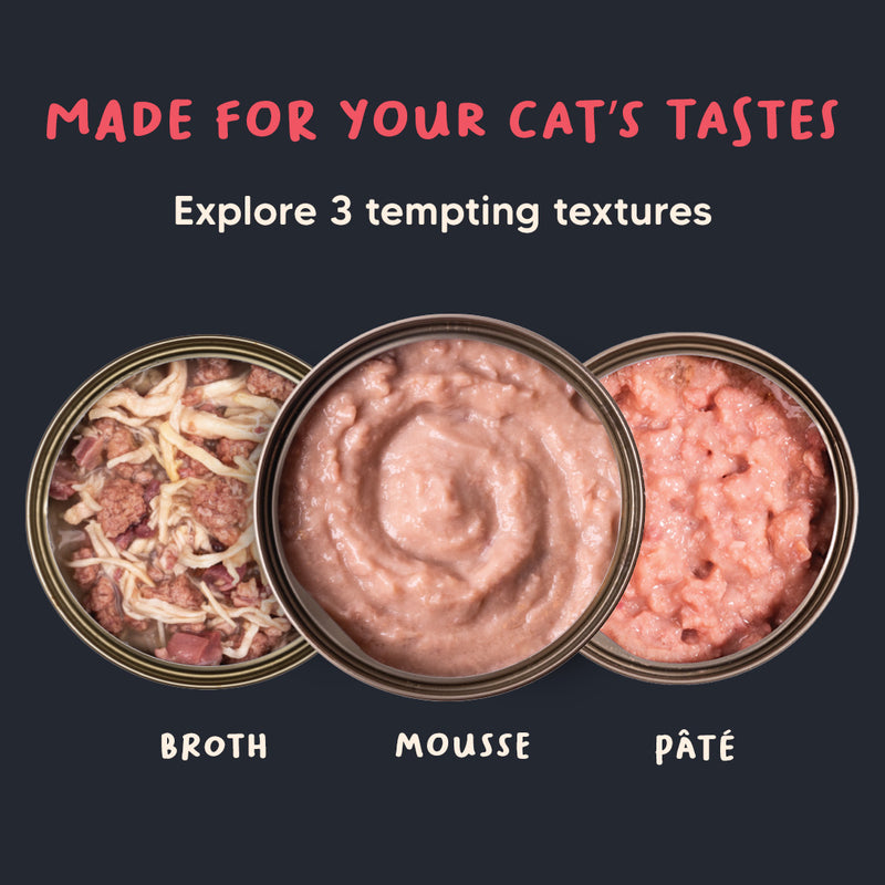 Meowsi by HUFT Chicken Breast with Duck Mousse Canned Cat Wet Food, 80 gm, includes vitamins and minerals, grain-free.