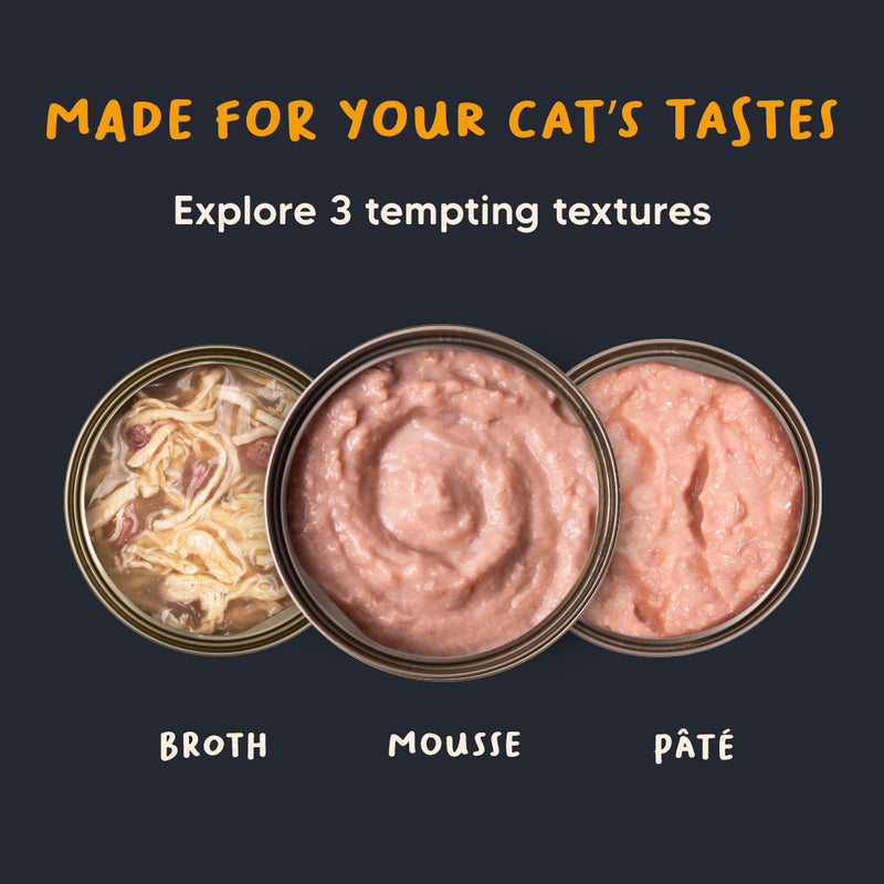 Meowsi by HUFT Chicken Breast Mousse Canned Cat Wet Food, 80 gm, with vitamins and minerals, grain-free formula.